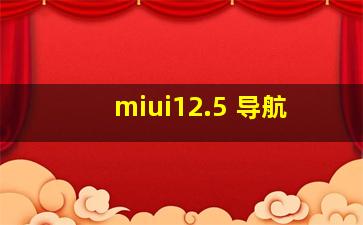 miui12.5 导航